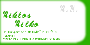 miklos milko business card